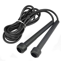 55 X TRIXES SPEED ROPE - FAST SKIPPING ROPE - PLASTIC - FOR JUMPING EXERCISE, FITNESS, HIIT BOXING TRAINING - BLACK - TOTAL RRP £126: LOCATION - A RACK