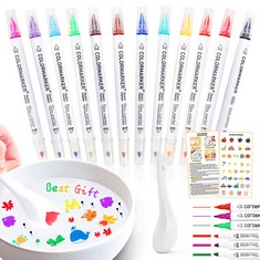 38 X MAGICAL WATER PAINTING PEN -12COLOR PAINTING FLOATING PENS, ERASABLE MARKERS PENS MAGIC WATER PENS -DOUBLE HEAD PAINTING DEVELOP A SENSE OF COLOR AND IMAGINATION?WITH SPOON & ENGLISH MANUAL? - T