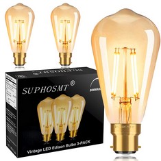 QTY OF ASSORTED ITEMS TO INCLUDE VINTAGE LED EDISON BULBS PACK OF 3 CRI 90+ 4W: LOCATION - G RACK