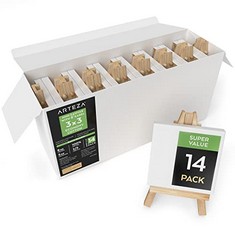 QTY OF ASSORTED ITEMS TO INCLUDE ARTEZA CLASSIC MINI STRETCHED CANVAS WITH EASEL 3 IN X 3 IN SET OF 14 RRP £510: LOCATION - G RACK