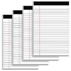 37 X 5" X 8" LEGAL PAD WRITING PADS 4 PACK OF NOTEPAD 21LB SMALL LEGAL PADS COLLEGE RULED NOTE PADS 30 SHEETS PERFORATED LEGAL PADS DOUBLE-SIDE PRINTED LEGAL PAD FOR SCHOOL, COLLEGE, OFFICE - TOTAL R