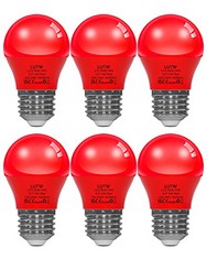 40 X LUTW E27 LED LIGHT BULB RED, 40 WATT EQUIVALENT, LIGHTING BULBS FOR CHRISTMAS HOLIDAY HALLOWEEN PARTY DECORATION, A15/G45 LED LIGHTING COLOURED BULBS, 5W 450LM NON-DIMMABLE, PACK OF 6 - TOTAL RR