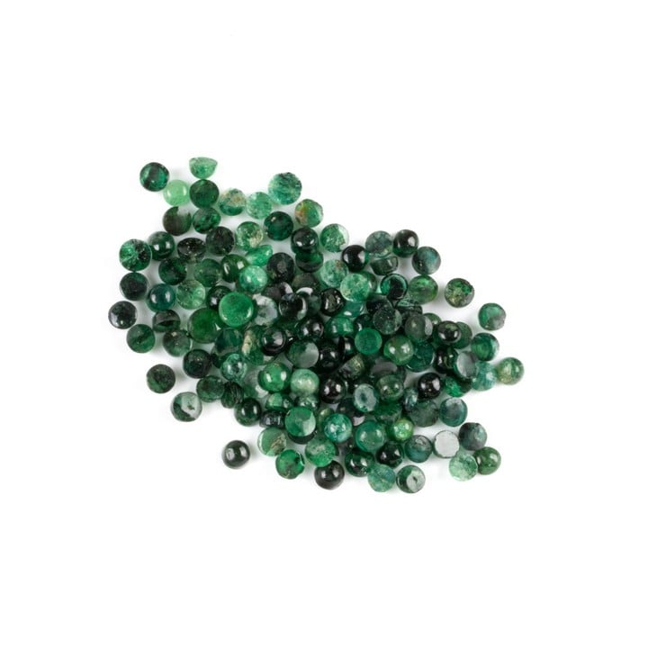 88.90ct Emeralds Round-cut Parcel of Gemstones, 4.6-7.5mm.  Auction Guide: £8,800-£9,800 (VAT Only Payable on Buyers Premium)