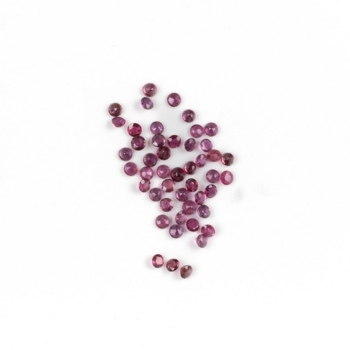 13.11ct Ruby Faceted Round-cut Parcel of Gemstones, 3.75mm.  Auction Guide: £250-£350
