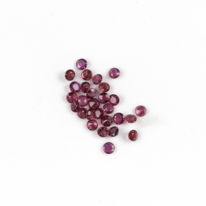 11.45ct Ruby Faceted Round-cut Parcel of Gemstones, 4.25mm.  Auction Guide: £250-£350