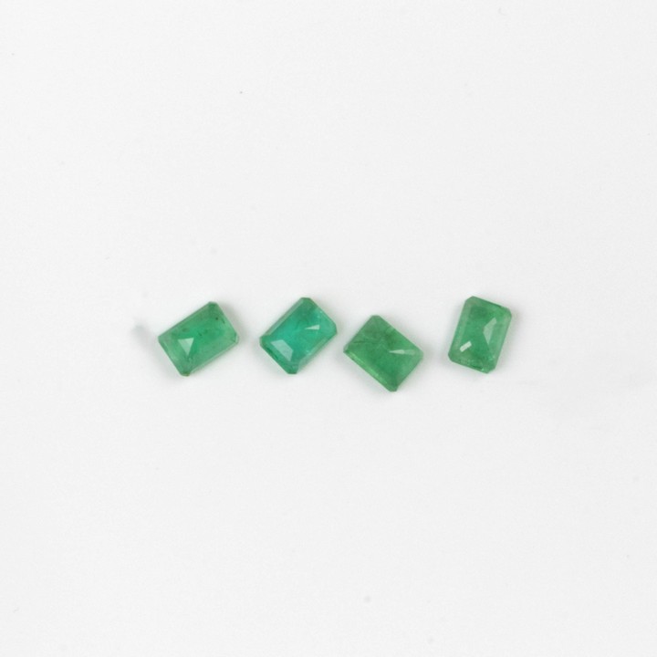 6.45ct Emerald Faceted Octagon-cut Parcel of Four Gemstones, 8x6mm.  Auction Guide: £200-£300