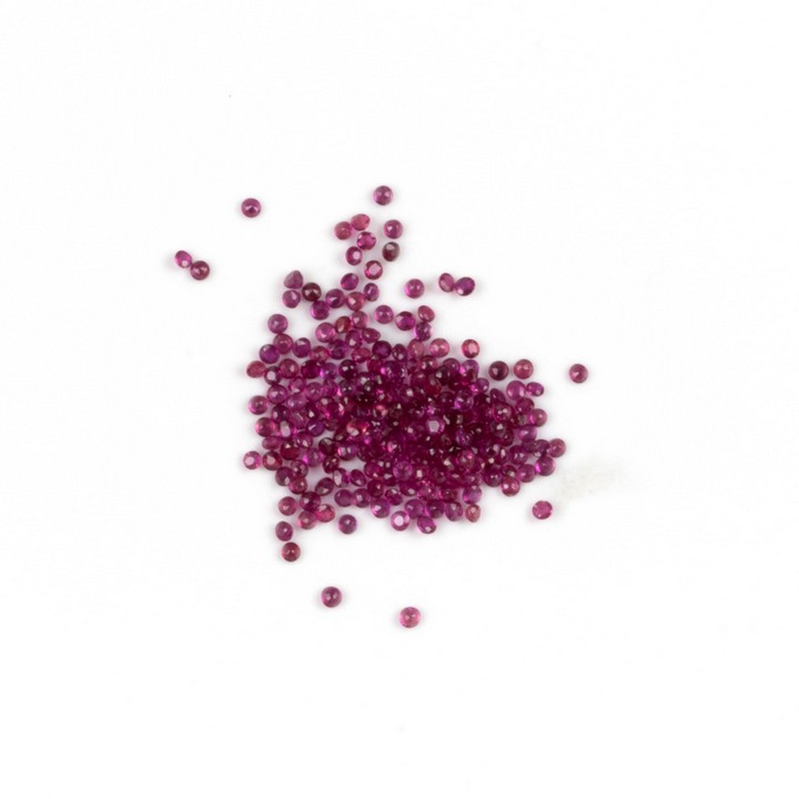 11.25ct Ruby Faceted Round-cut Parcel of Gemstones, 2mm.  Auction Guide: £200-£300