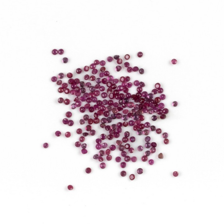 15.54ct Ruby Faceted Round-cut Parcel of Gemstones, 2.25mm.  Auction Guide: £150-£200