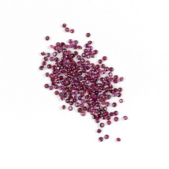 18.53ct Ruby Faceted Round-cut Parcel of Gemstones, 2.5mm