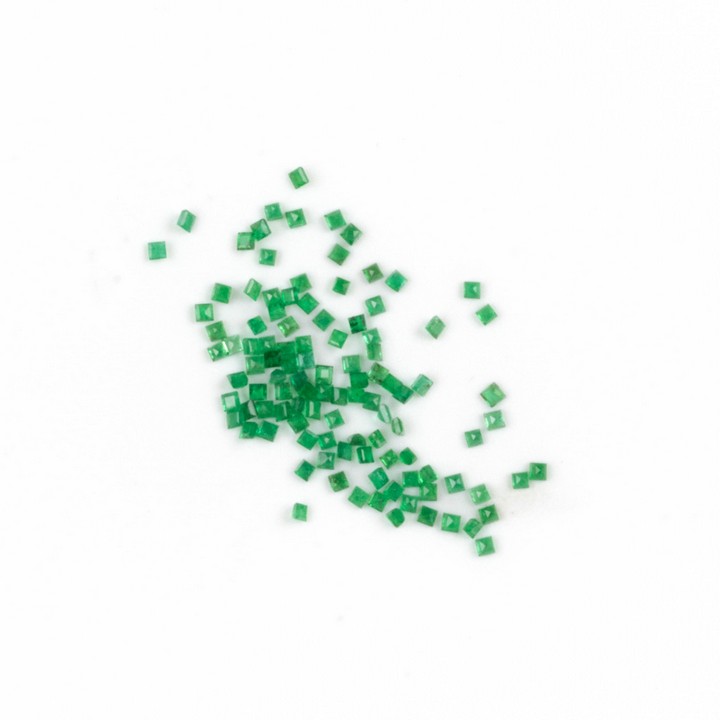 3.41ct Emerald Faceted Square-cut Parcel of Gemstones, 1.75mm