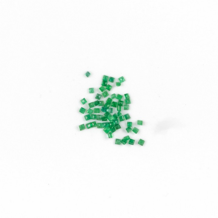 2.39ct Emerald Faceted Square-cut Parcel of Gemstones, 2mm