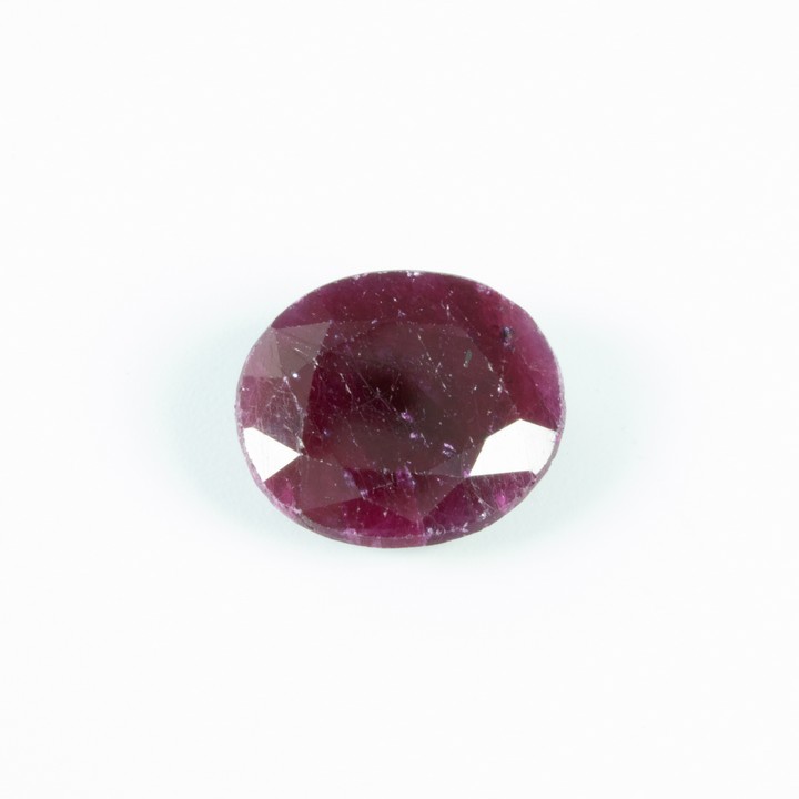 11.69ct Natural Ruby Faceted Oval-cut Single Gemstone, 14.9x13mm