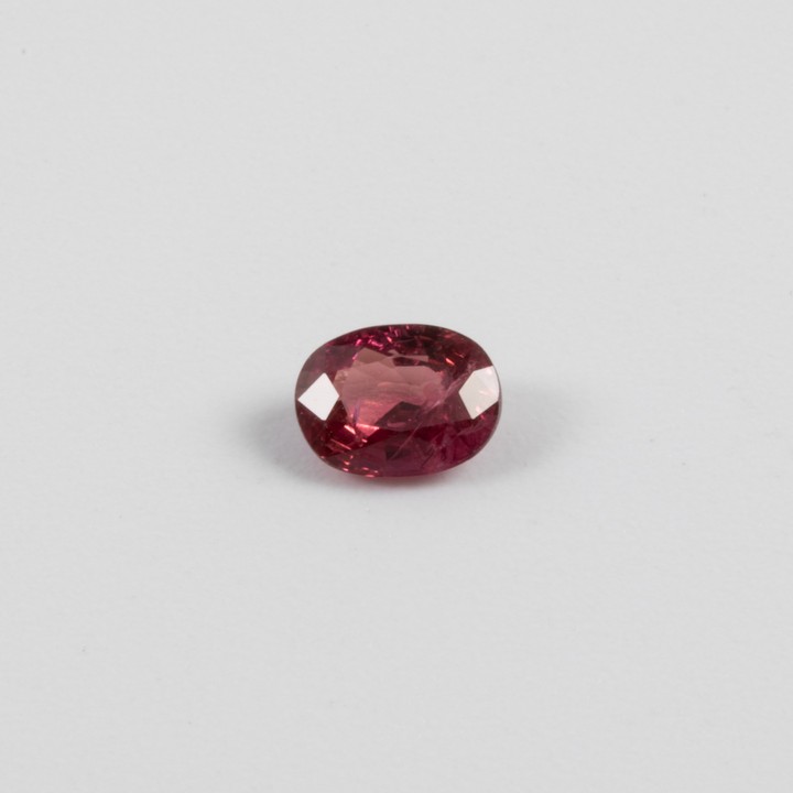 0.65ct Ruby Faceted Oval-cut Single Gemstone, 5.8x4.4mm