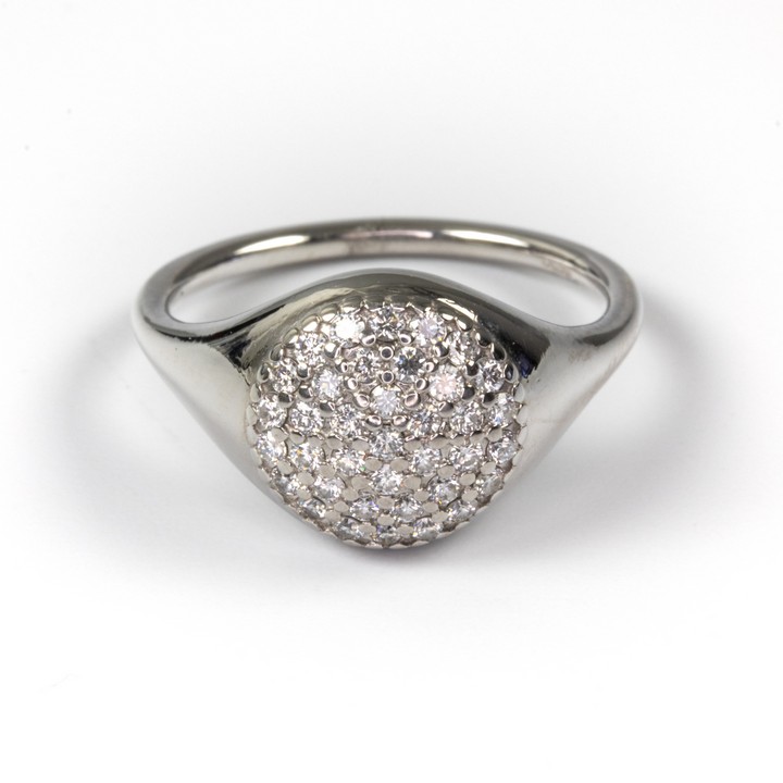 Pandora 18K White Gold 0.44ct Diamond Cluster Ring, Size N½, 6.1g. Colour E-F, Clarity VS.  Auction Guide: £700-£900 (VAT Only Payable on Buyers Premium)