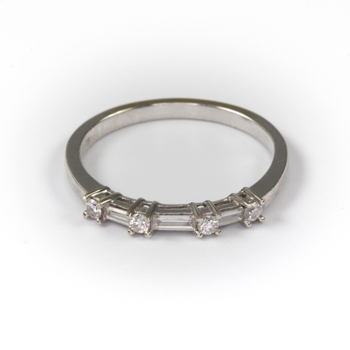 18K White 0.06ct Diamond Half Eternity Ring, Size M½, 2g (VAT Only Payable on Buyers Premium)