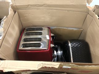 4X ITEMS TO INCLUDE DELONGHI MICALITE 4 SLICE TOASTER IN RED - RRP £230