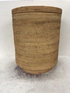 LOVISE XL ROUND RATTAN LAUNDRY BASKET IN NATURAL - RRP £109