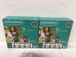 2 X INFANTINO FLIP 4 IN 1 CONVERTIBLE CARRIER - RRP £80
