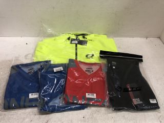 5 X CYCLING ITEMS TO INCLUDE O'NEIL HI VIS TOP & O'NEILL CYCLING SPORTS TOPS SIZE UK XL - RRP £120