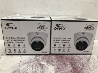2 X OYN-X 8MP FULL COLOUR ACTIVE DETERRENT TURRET CAMERA - RRP £260