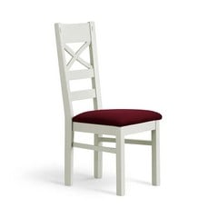 OAK FURNITURE LAND 4 X BROMPTON PAINTED DINING CHAIR - SOLID HARDWOOD WITH SHIRAZ VELVET CHAIR PAD RRP £760