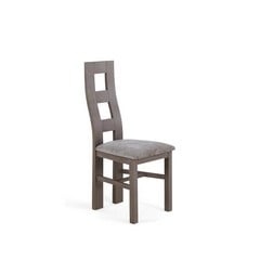 OAK FURNITURE LAND 4 X WILLOW LIGHT GREY DINING CHAIR - SOLID OAK WITH TRUFFLE CHAIR PAD RRP £880