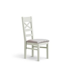 OAK FURNITURE LAND 4 X BROMPTON PAINTED DINING CHAIR - SOLID HARDWOOD WITH HERITAGE MINK CHAIR PAD RRP £760