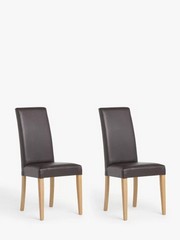 JOHN LEWIS ANYDAY SLENDER FAUX LEATHER DINING CHAIRS, SET OF 3, CHOCOLATE RRP £268