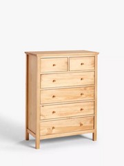 JOHN LEWIS ANYDAY WILTON 6 DRAWER CHEST, NATURAL RRP £349