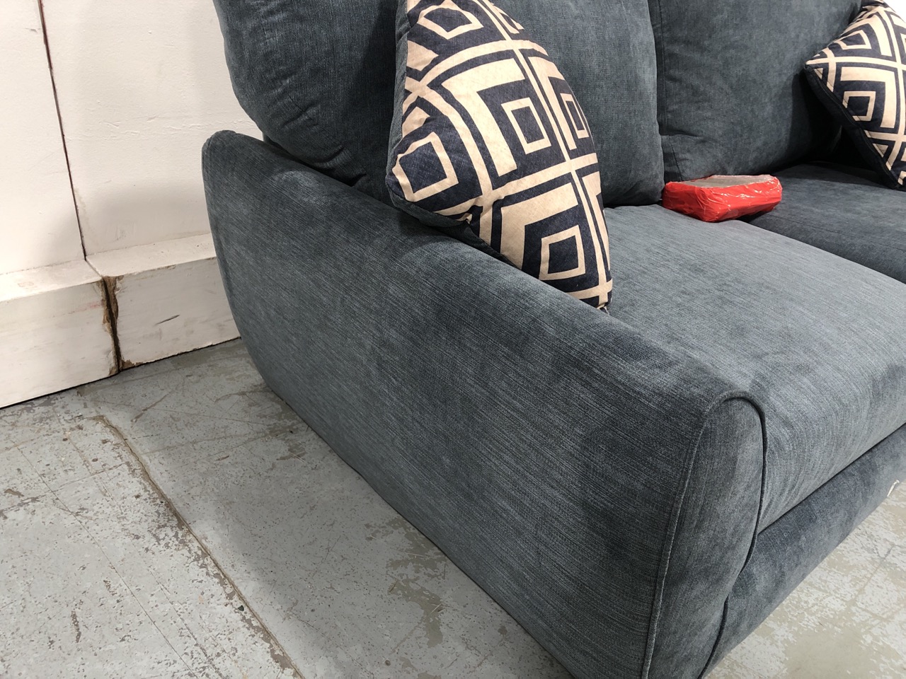 John Pye Auctions OAK FURNITURE LAND MILNER 2 SEATER SOFA IN DENIM
