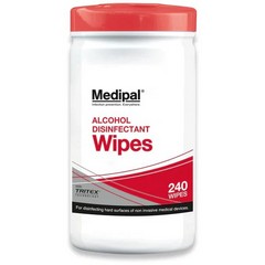 4X BOXES OF MEDIPAL ALCOHOL WIPES (10 TUBS OF 240 WIPES) RRP £400