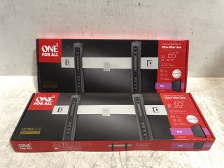 2 X ONE FOR ALL ULTRA SLIM UNIVERSAL WALL MOUNT 32-65" - RRP £60
