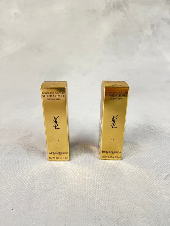 Yves Saint Laurent, 2x Glossy Stain 47 Unused  (VAT ONLY PAYABLE ON BUYERS PREMIUM)