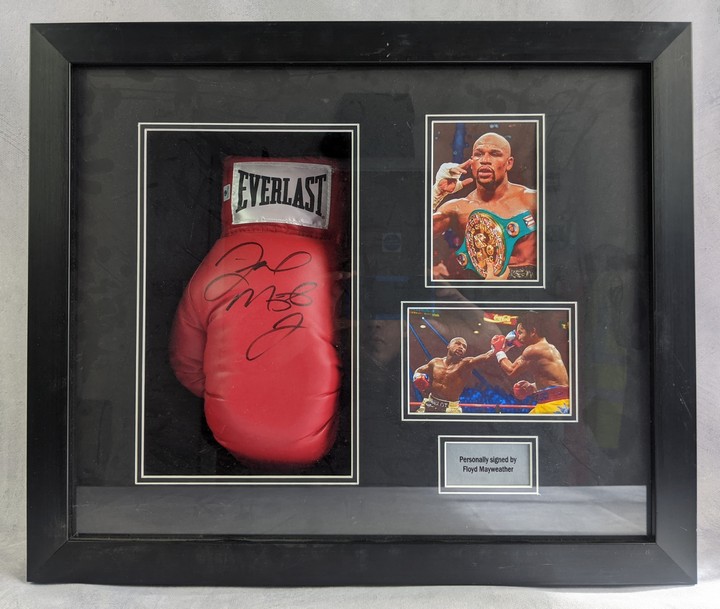 Floyd Mayweather Framed Signed Glove (NO CERTIFICATE OF AUTHENTICITY) - Dimensions Approximately 60x50cm  (VAT ONLY PAYABLE ON BUYERS PREMIUM)