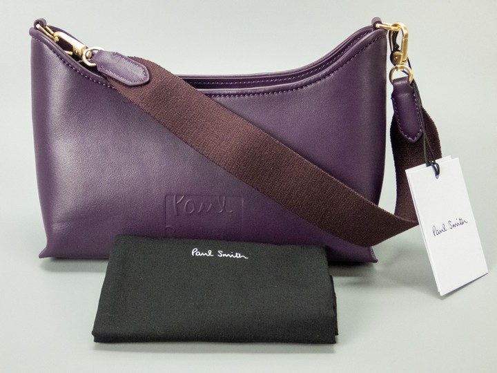 Paul Smith Purple 53 Hairy Leather Shoulder Bag With Tags And Dustbag - Dimensions Approximately 26x17x9cm  (VAT ONLY PAYABLE ON BUYERS PREMIUM)