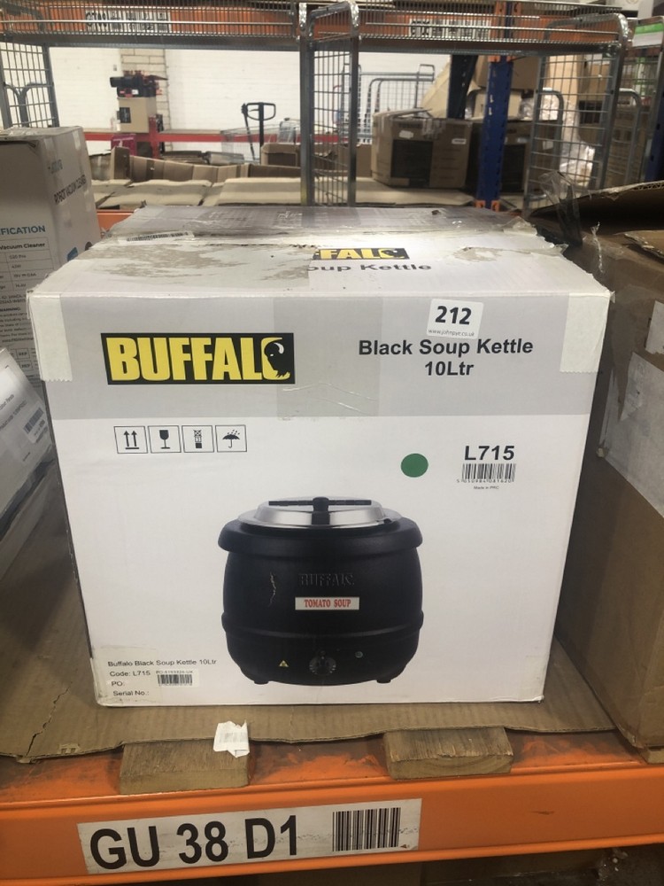 John Pye Auctions BUFFALO BLACK SOUP KETTLE 10L L715 (DELIVERY ONLY)