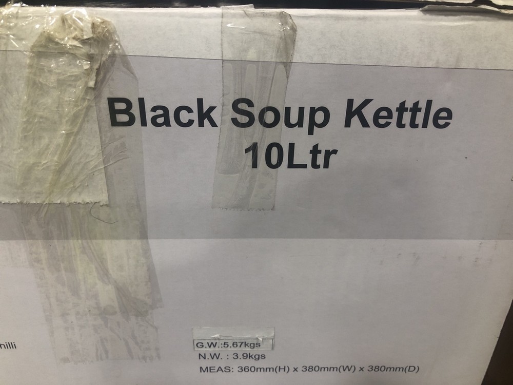 John Pye Auctions BUFFALO BLACK SOUP KETTLE 10L L715 (DELIVERY ONLY)
