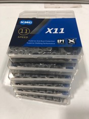 6 X KMC SUPERIOR SHIFTING PERFORMANCE BIKE CHAIN 1/2"X11/128" RRP:£21.57 EACH (DELIVERY ONLY)