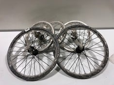 5 X ASSORTED JUNIOR BIKE RIMS TO INCLUDE FRONT WHEEL SET 18" (DELIVERY ONLY)