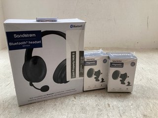 SANDSTROM BLUETOOTH HEADSET - SBTHS24 TO INCLUDE 2 X MANKIW MAGNETIC WIRELESS CAR CHARGER 15W MAX: LOCATION - A2