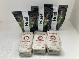6X ASSORTED ITEMS TO INCLUDE VAN HOUTEN COCOA DARK DRINK POWDER BBE: OCT 2024 AND HUEL THAI GREEN CURRY BBE: NOV 2024: LOCATION - D0
