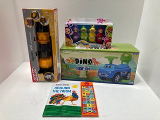 QTY OF ASSORTED KIDS TOYS TO INCLUDE CASDON DYSON BALL UPRIGHT VACUUM AND TELETUBBIES FAMILY PACK 4 CHUNKY FIGURES: LOCATION - A4