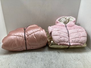 3 X ASSORTED KIDS CLOTHING ITEMS TODDLER GIRLS FUR MIXED JACKET IN PINK SIZE 2-3 YEARS: LOCATION - A5
