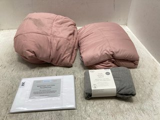 QTY OF ASSORTED BEDDING ITEMS TO INCLUDE M&S THE COSY EDIT BRUSHED COTTON PILLOWCASES IN GREY: LOCATION - A7