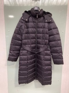 TED BAKER ALICIA LONG PADDED COAT IN BLACK - UK SIZE: MEDIUM - RRP: £250.00: LOCATION - A-1