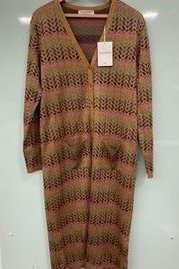 VALENTINO JACQUARD KNIT CARDIGAN IN GOLD MULTI - UK SIZE: XL - RRP: £1980.00: LOCATION - A0