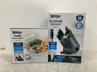 NINJA STAY SHARP KNIFE BLOCK TO INCLUDE NINJA FOODI STEAK KNIFE SET - COMBINED RRP: £249.98 (PLEASE NOTE: 18+YEARS ONLY. ID MAY BE REQUIRED), PLEASE NOTE: 18+YEARS ONLY. ID MAY BE REQUIRED): LOCATION