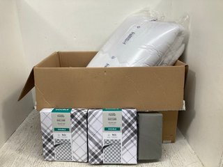 QTY OF ASSORTED BEDDING TO INCLUDE GEORGE HOME EASY CARE DOUBLE DUVET IN GREY/WHITE CHECK: LOCATION - B12