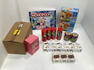 QTY OF ASSORTED KIDS TOYS TO INCLUDE MONOPOLY SAILOR MOON AND 5 SECOND RULE MINI GAME: LOCATION - B8