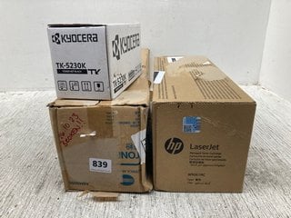 3 X ASSORTED ITEMS TO INCLUDE HP LASERJET MANAGED TONER CARTRIDGE IN CYAN: LOCATION - B3